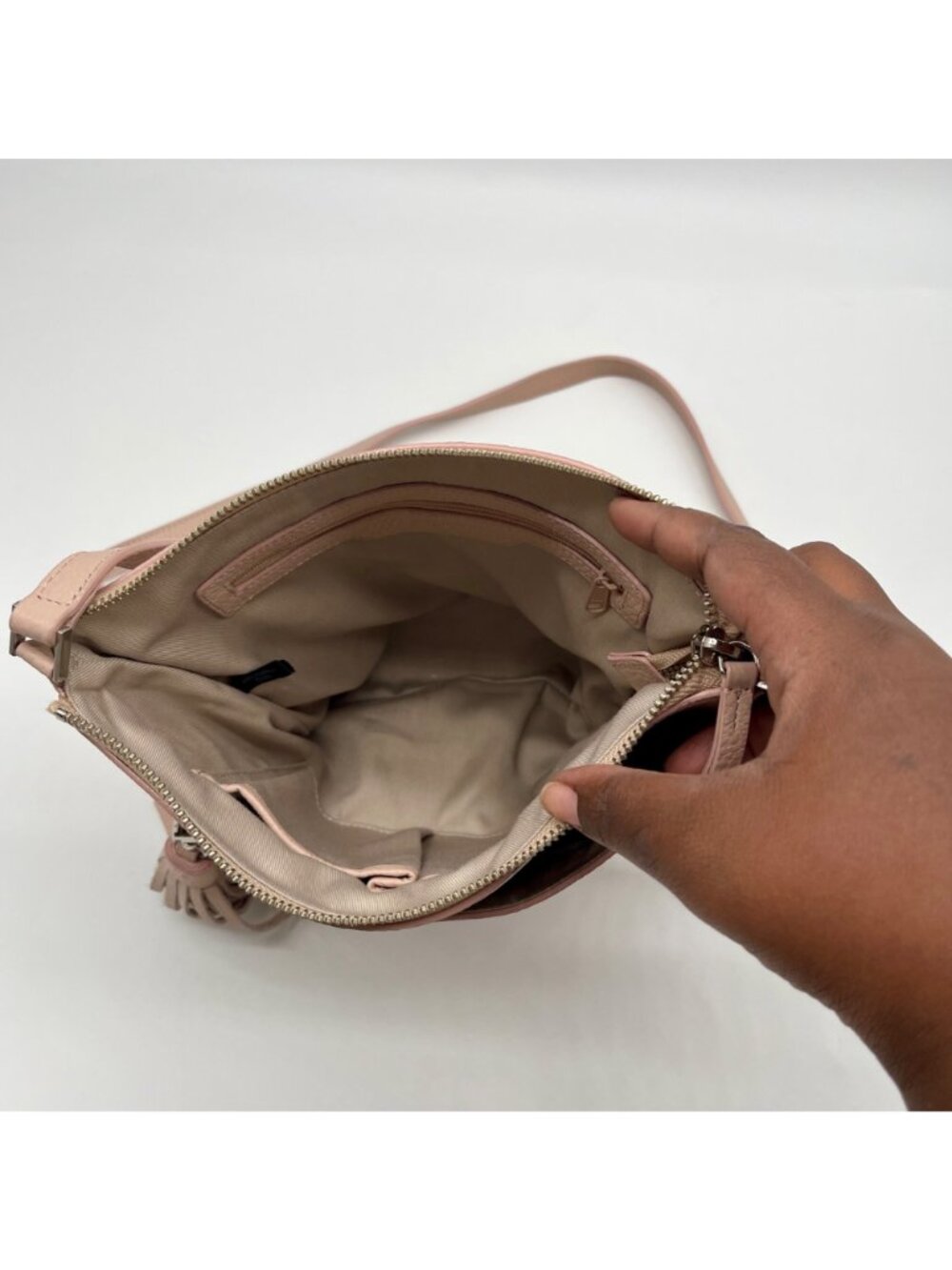 Halogen Pink Leather Crossbody Bag - Picture 11 of 11